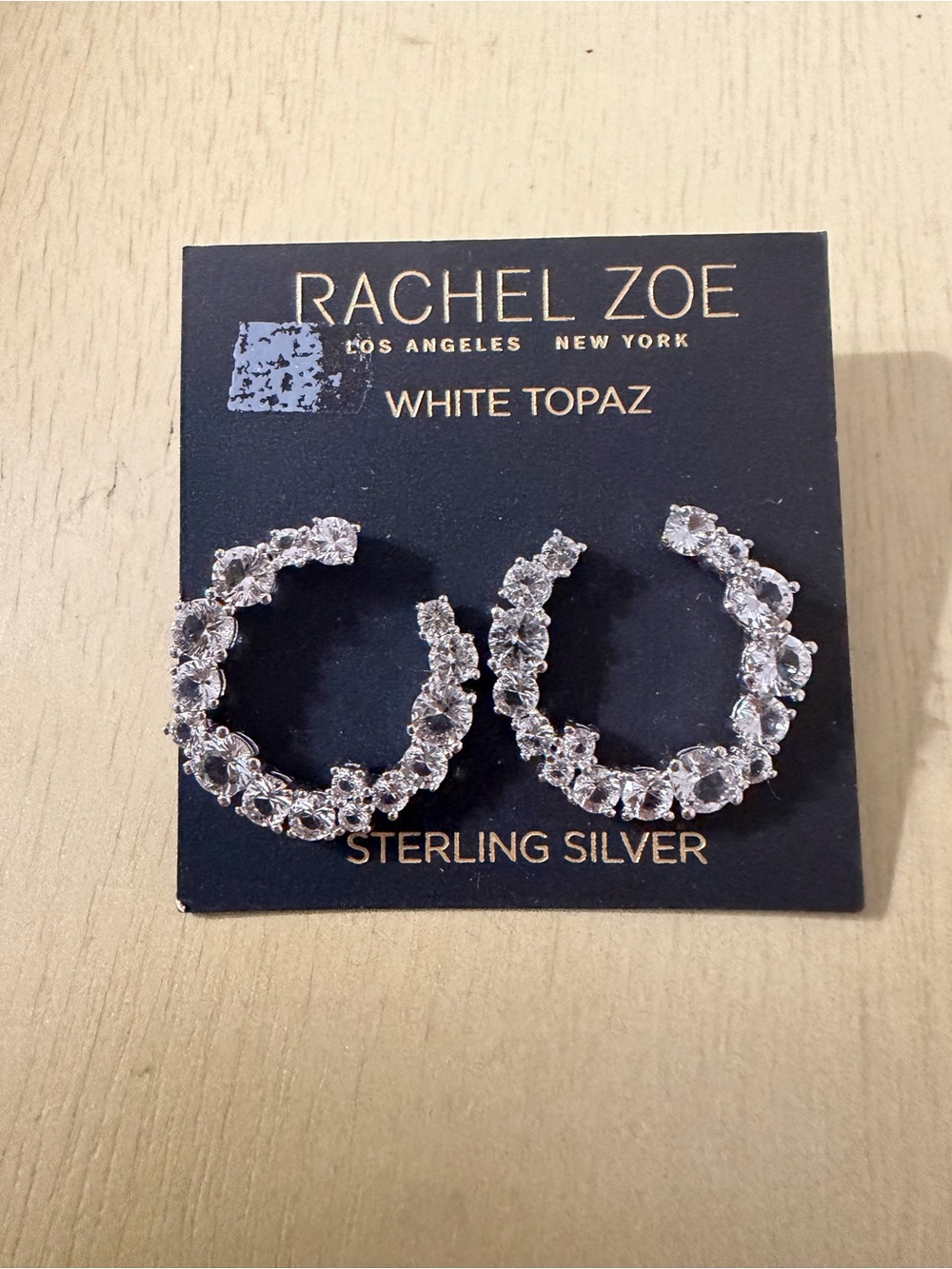 NWT‼️ Rachel Zoe white topaz earrings
